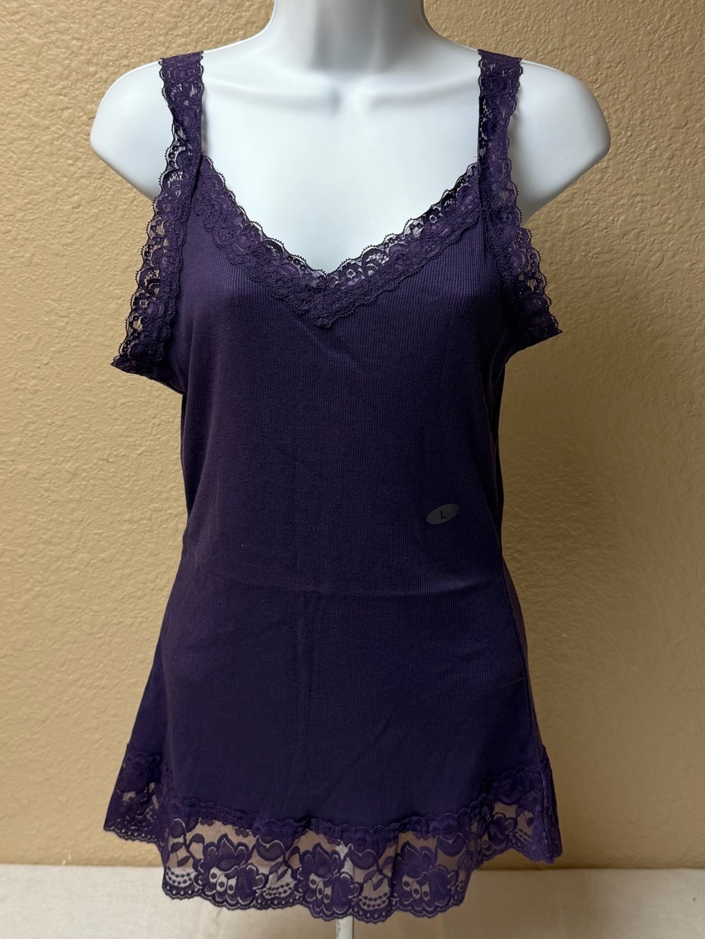 4/$20 Maurices Deep Purple Lace-Trim Tank